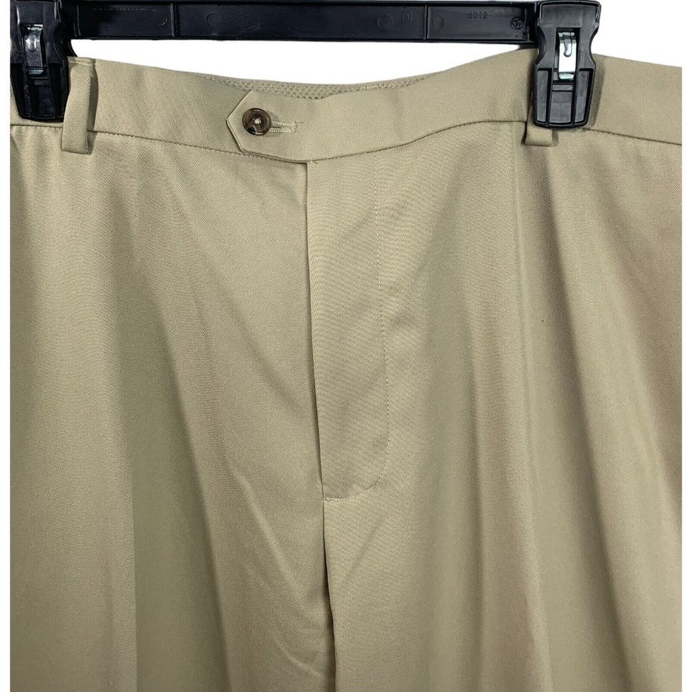 #1450  Izod XFG Mens Size 40x30 Tan Beige Performance Style Casual Pants Golf - Picture 3 of 7